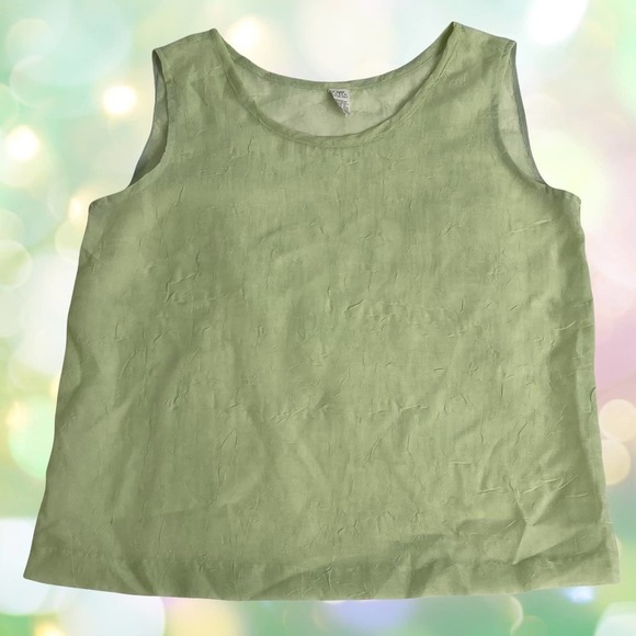 TOP Season Sage Light Green Sleeveless Round Neck Tank Top Blouse - Picture 10 of 10